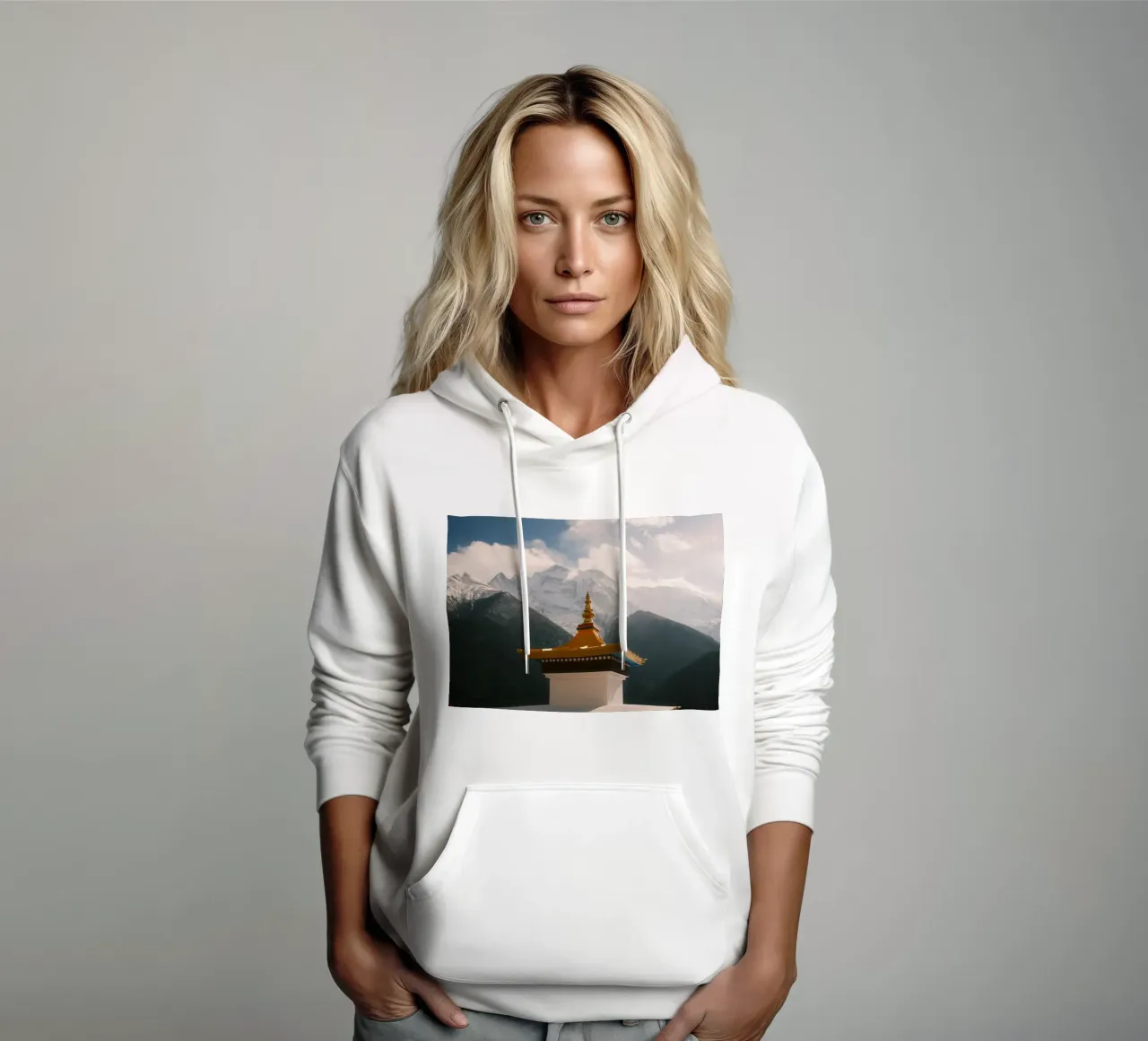 Sacred Himalayan Peaks felpa con cappuccio da FujiPrints