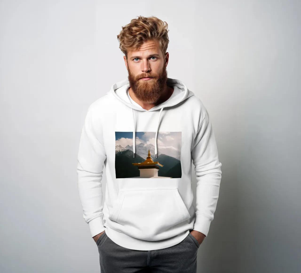Sacred Himalayan Peaks felpa con cappuccio da FujiPrints