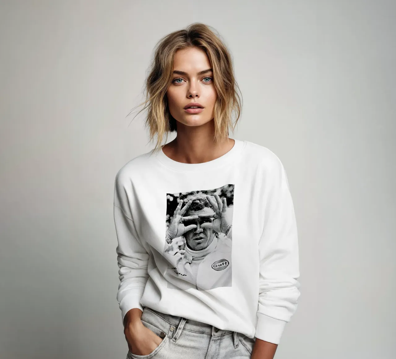 Steve McQueen in Le Mans, 1971 felpa da Gallery Print and Art Limited