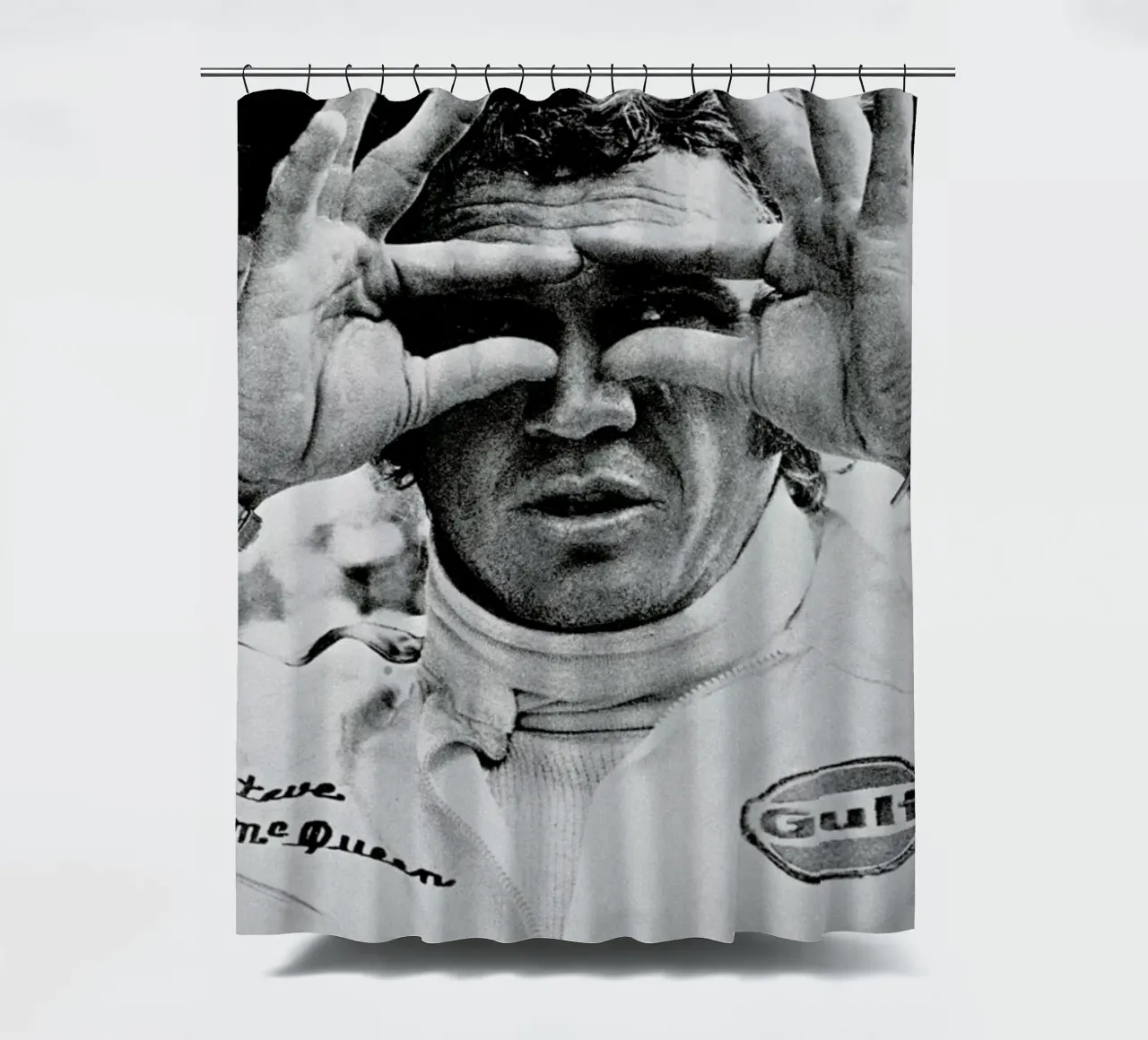 Steve McQueen in Le Mans, 1971 tenda da doccia da Gallery Print and Art Limited