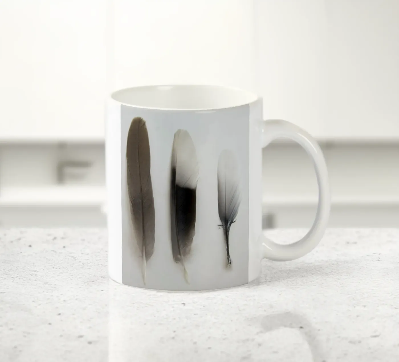 Feathers ceramic mug by Teresa André