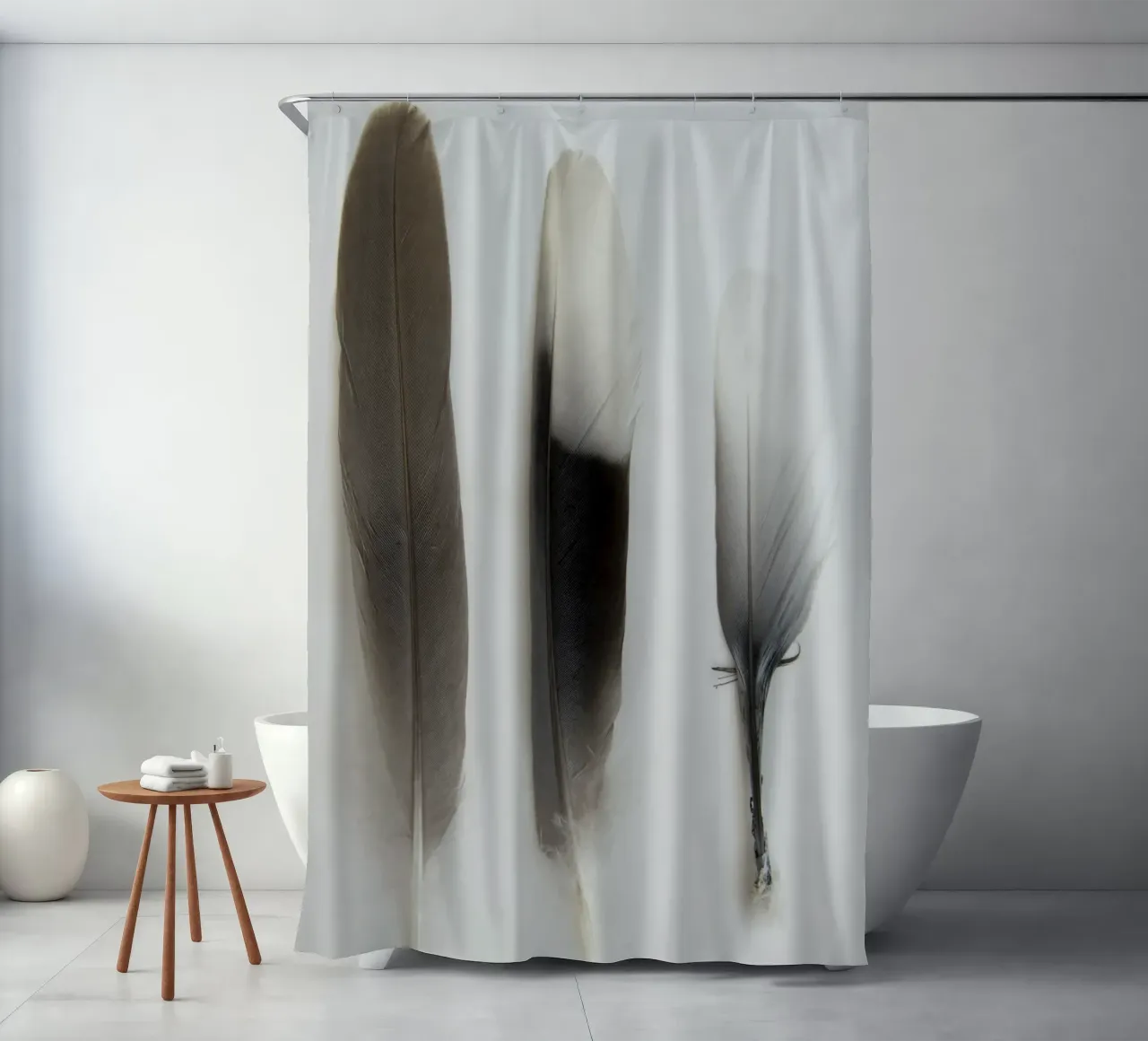 Feathers shower curtain by Teresa André