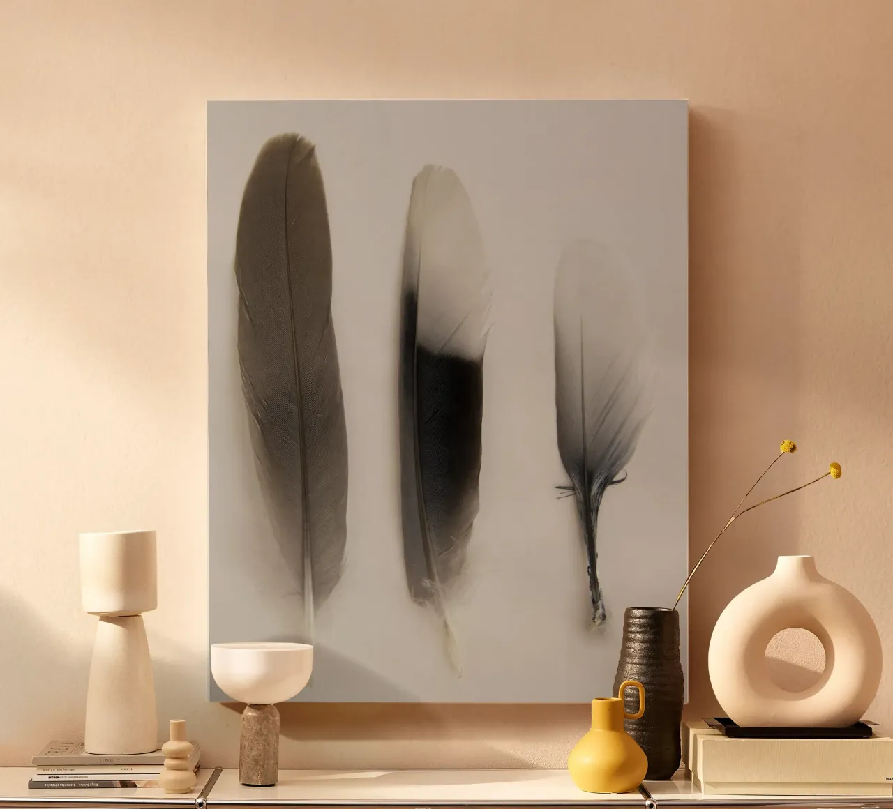 Feathers canvas by Teresa André