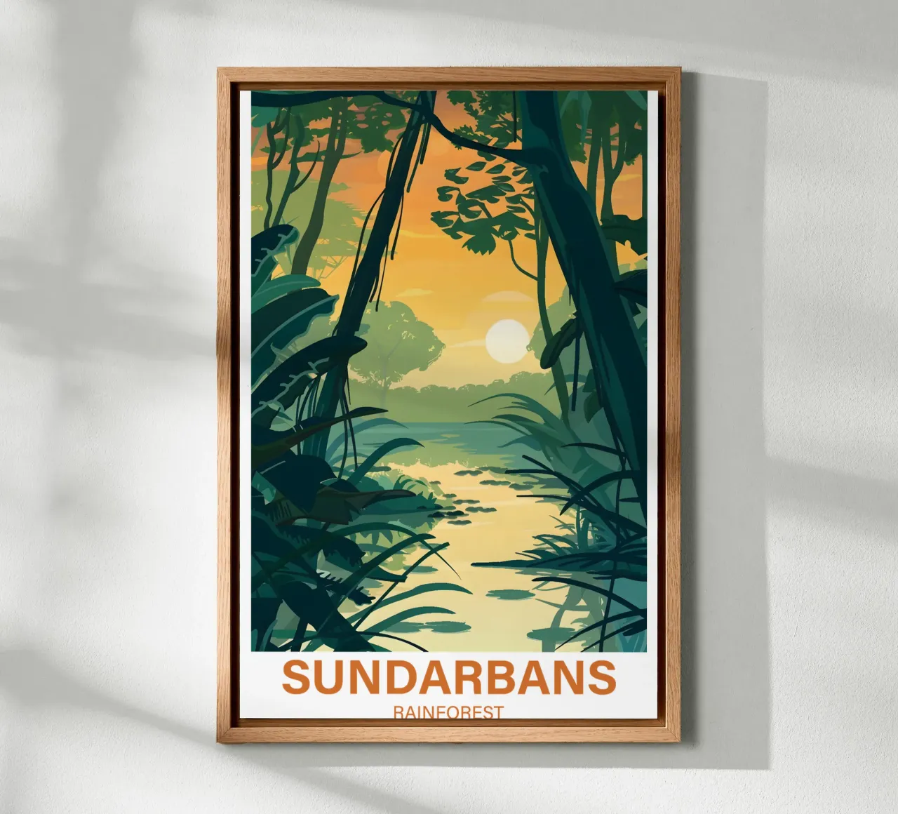 Sundarbans Rainforest canvas with Floater frame by Wanderlust Vibes
