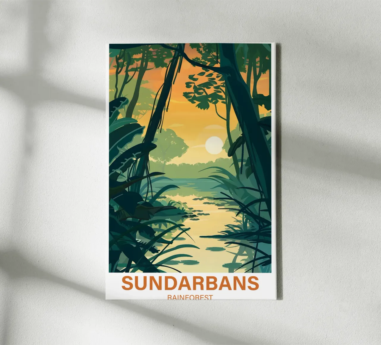 Sundarbans Rainforest canvas with Floater frame by Wanderlust Vibes