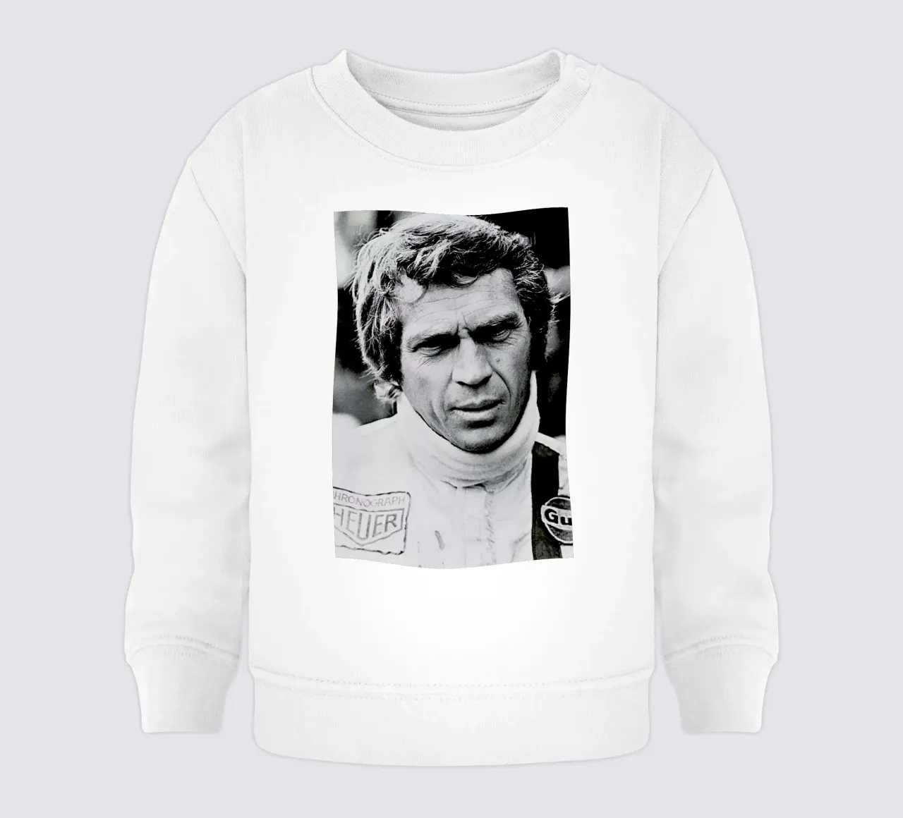Steve McQueen in Le Mans 2, 1971 felpa neonato da Gallery Print and Art Limited