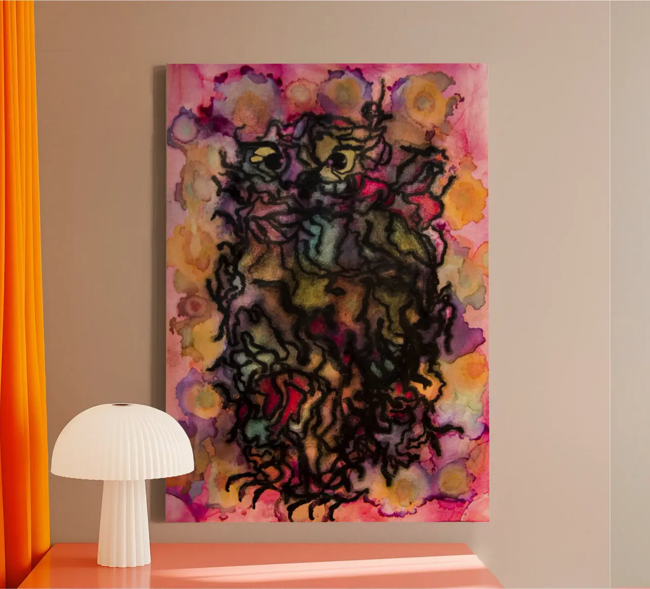 Uil canvas met Baklijst van Teresa André