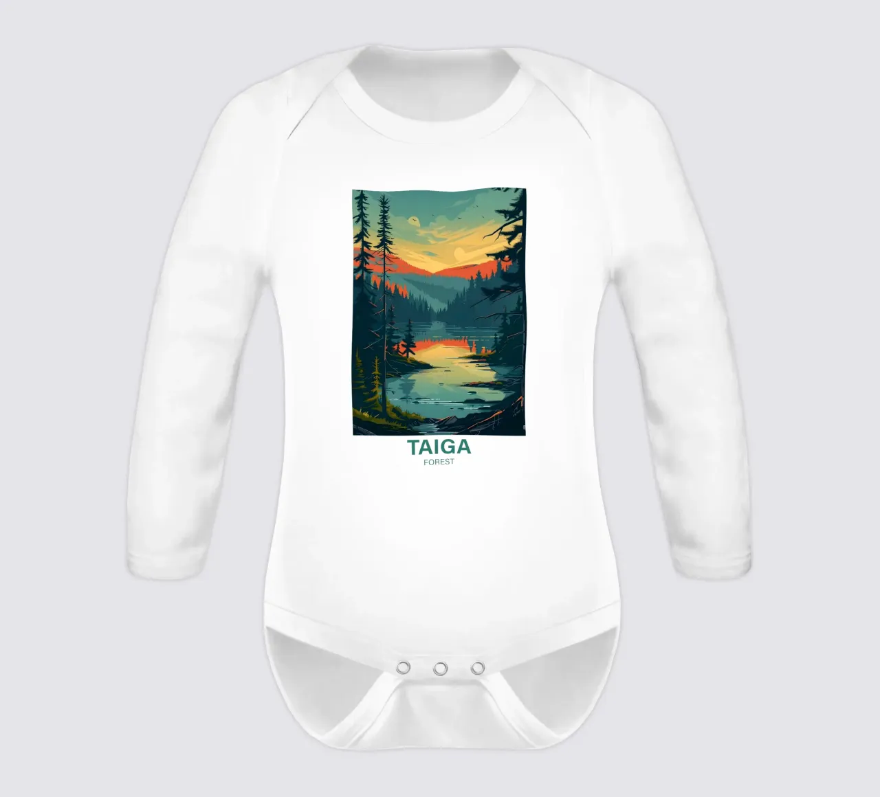 Taiga-Wald Langarm Babybody von Wanderlust Vibes