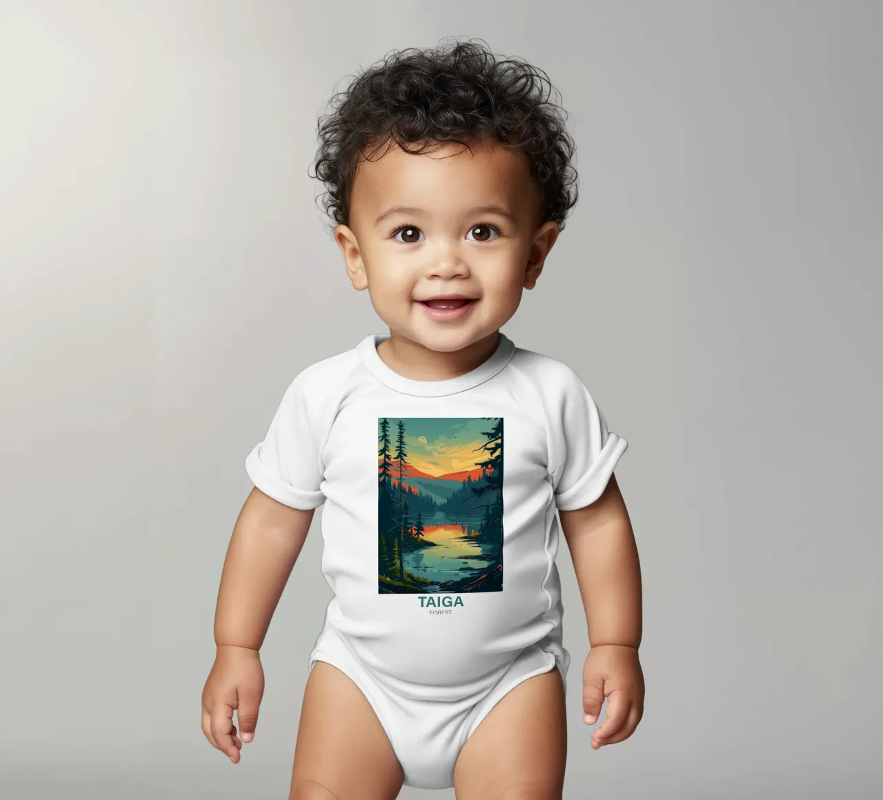Foresta di Taiga body neonato maniche corte da Wanderlust Vibes