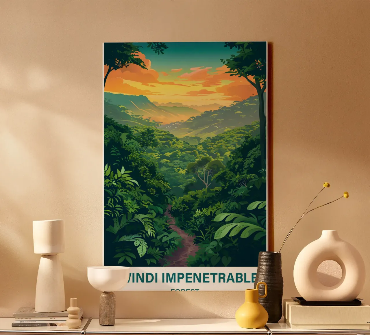 Bwindi Impenetrable Forest canvas with Floater frame by Wanderlust Vibes
