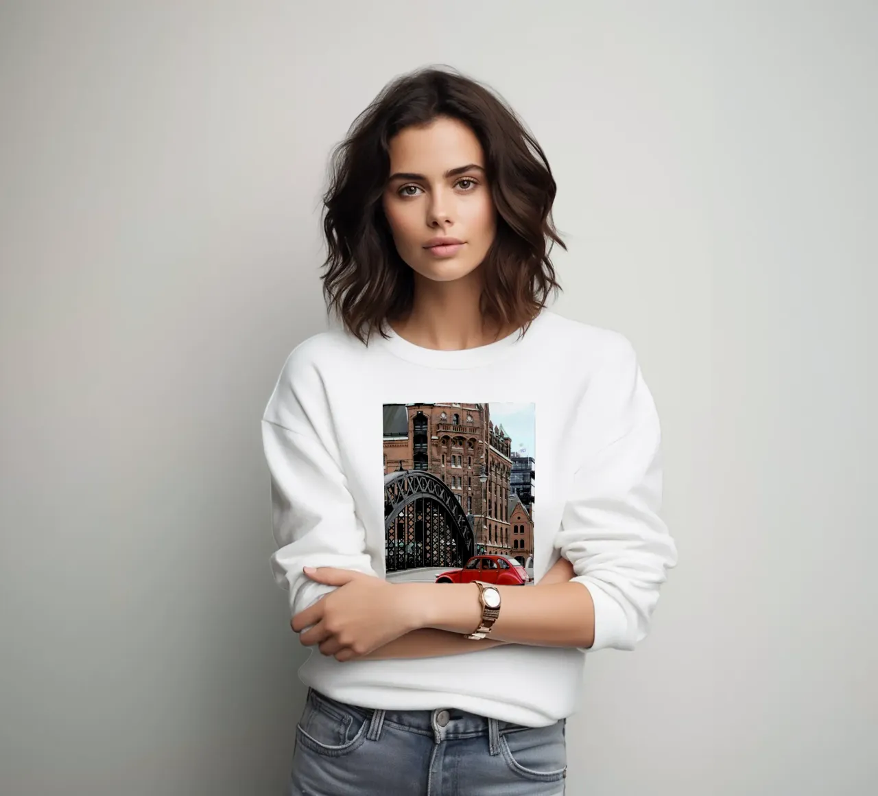 Red Oldtimer sweatshirt by Anja Hebrank Photography