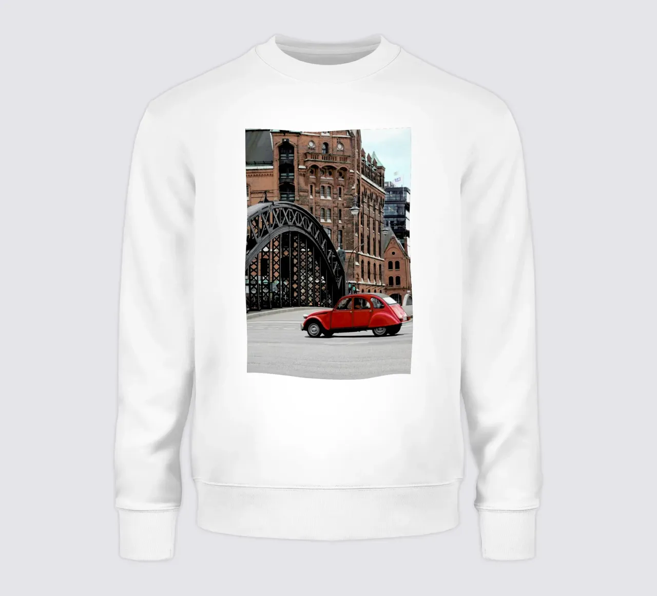 Red Oldtimer sweatshirt by Anja Hebrank Photography