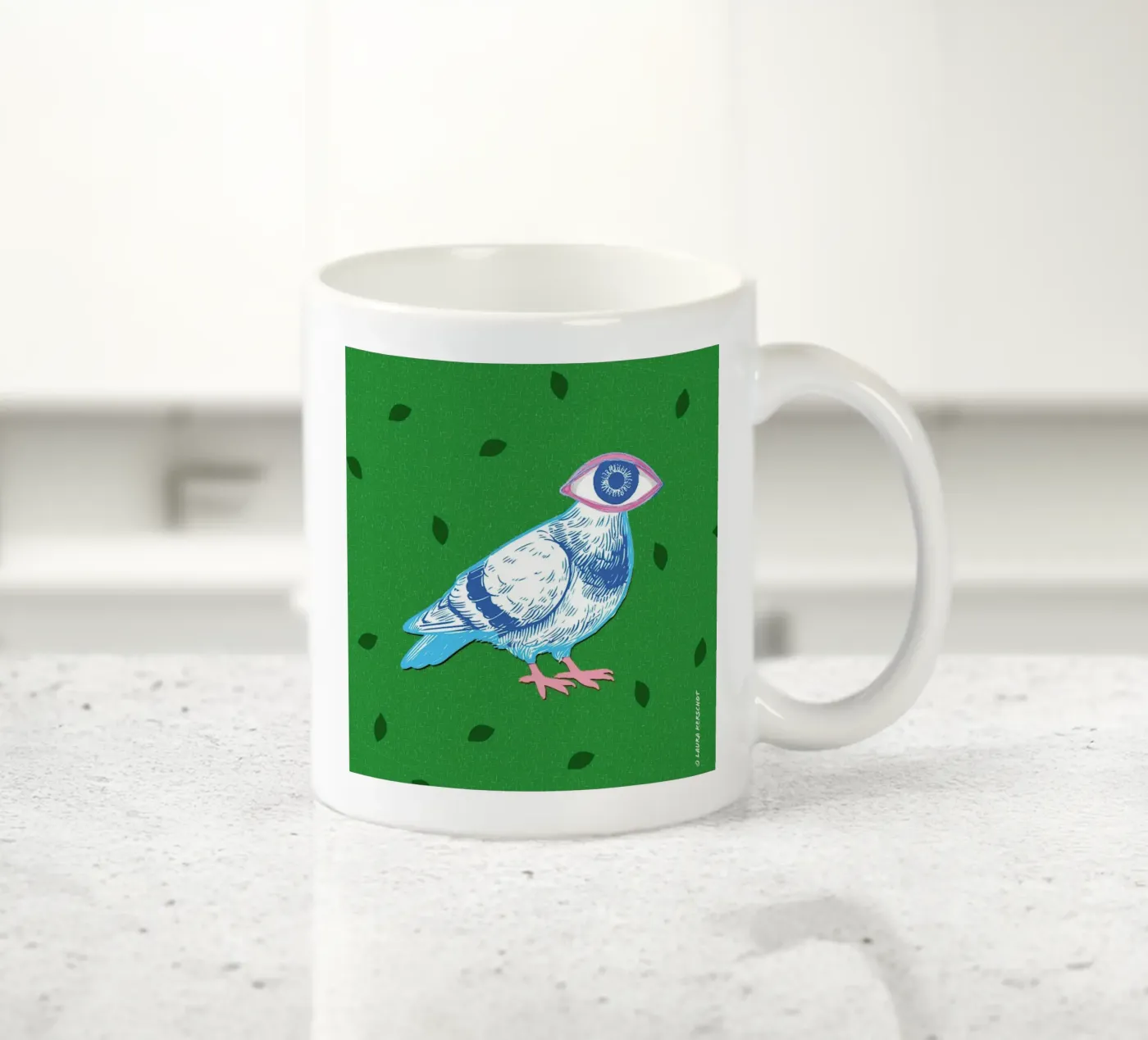 Eyebird ceramic mug by LauraKerschot