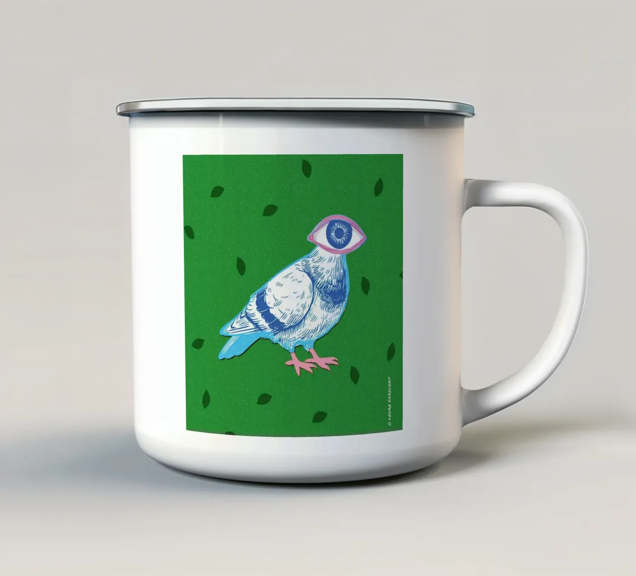 Eyebird tazza in smalto da LauraKerschot