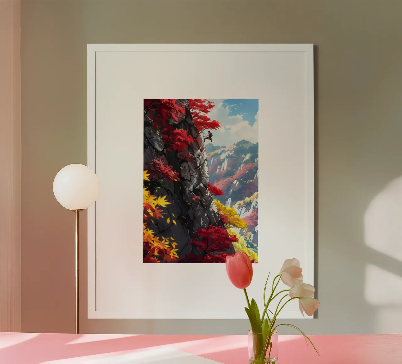 Paesaggio d'epoca poster con telaio in plastica da Wanderlust Vibes