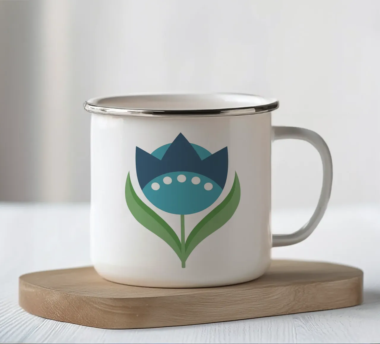 Geometric Flora tazza in smalto da SMPLE