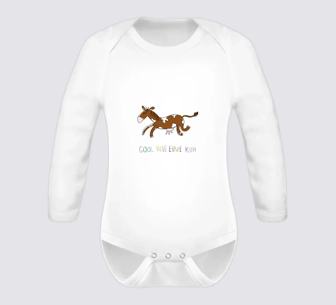 Cool wie eine Kuh long-sleeve baby romper by Brushmeetspaper