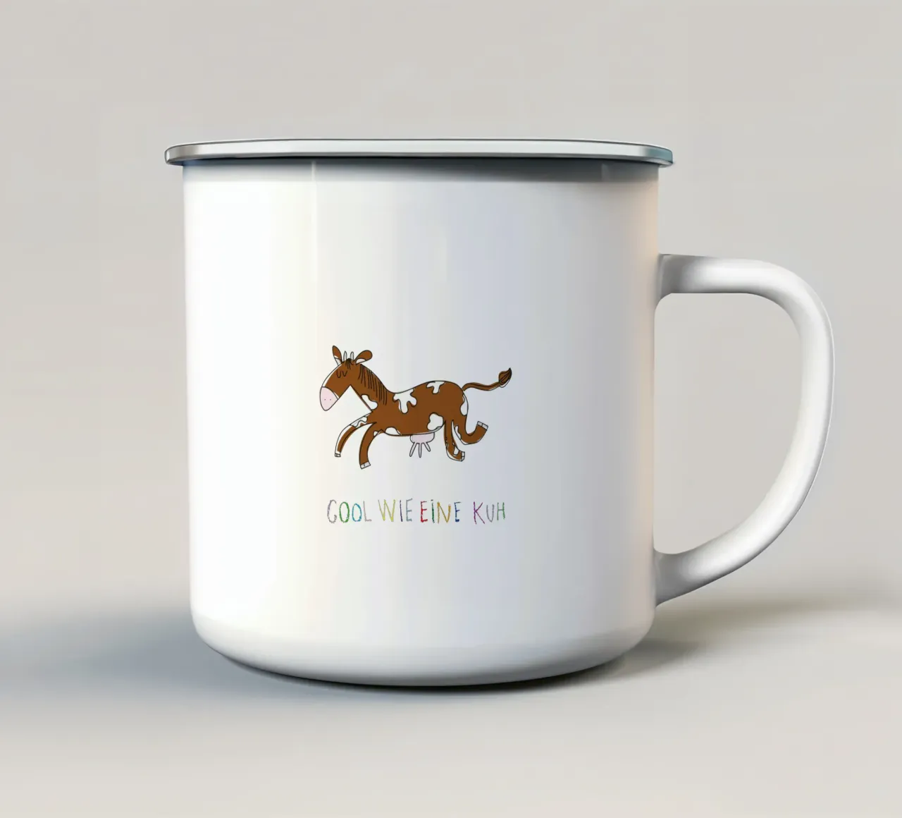 Cool wie eine Kuh tazza in smalto da Brushmeetspaper