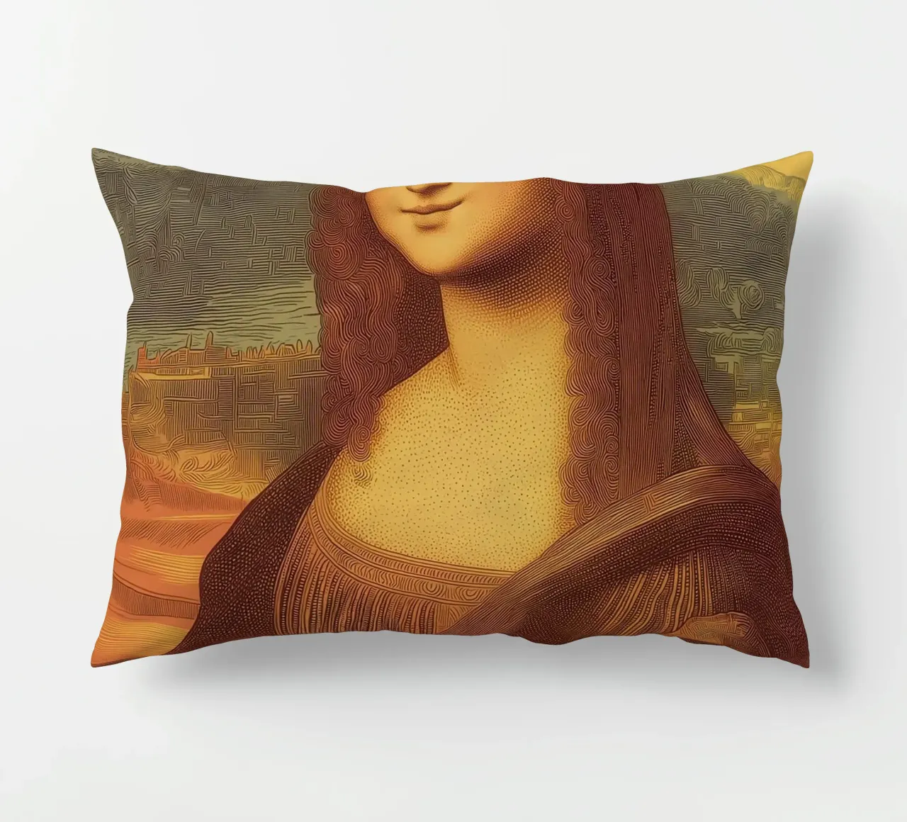 Espresso Mona Lisa Fun Coffee Pop Art Wall Home Art Classic cuscino da Kaji