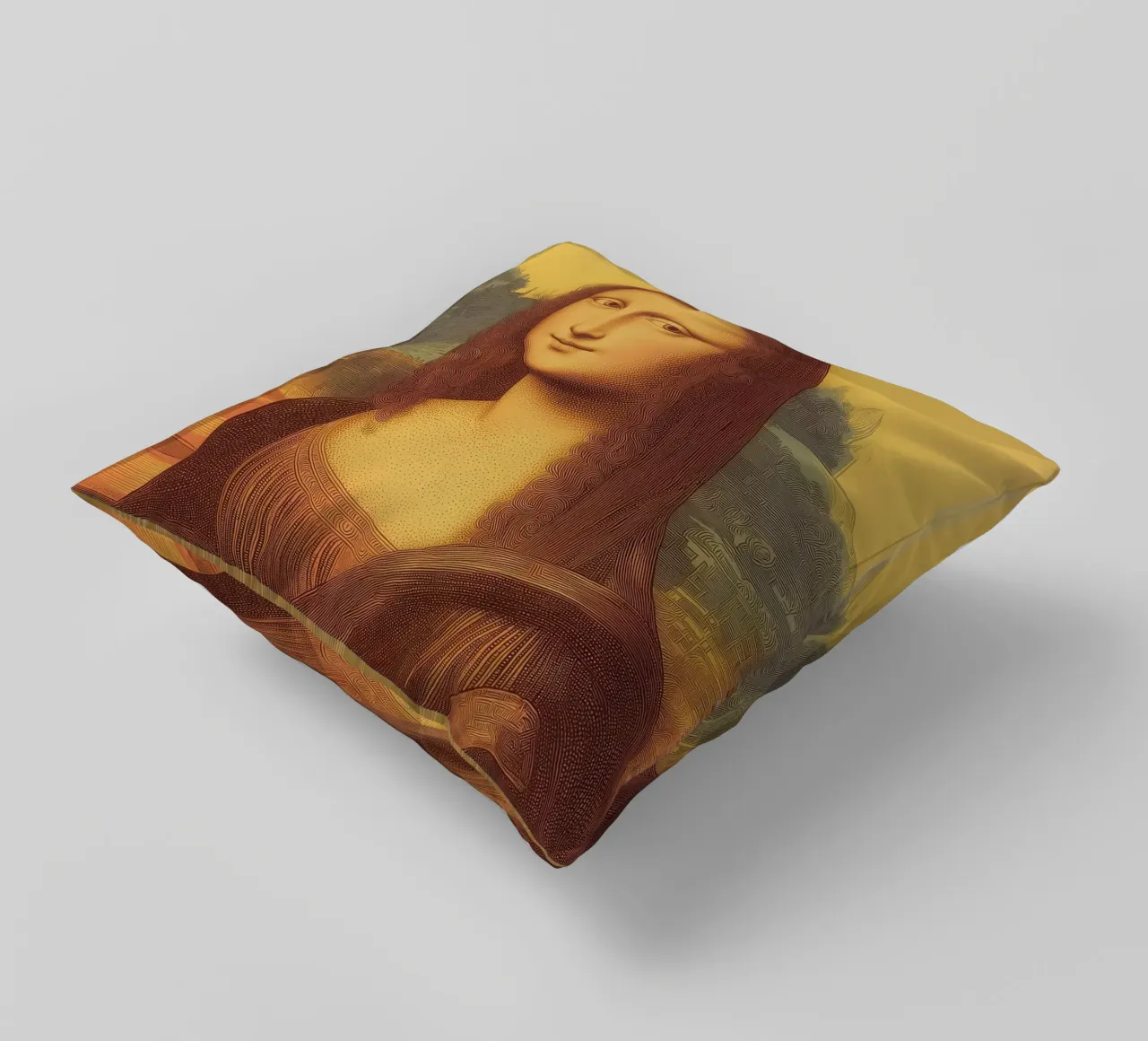 Espresso Mona Lisa Fun Coffee Pop Art Wall Home Art Classic cuscino da Kaji