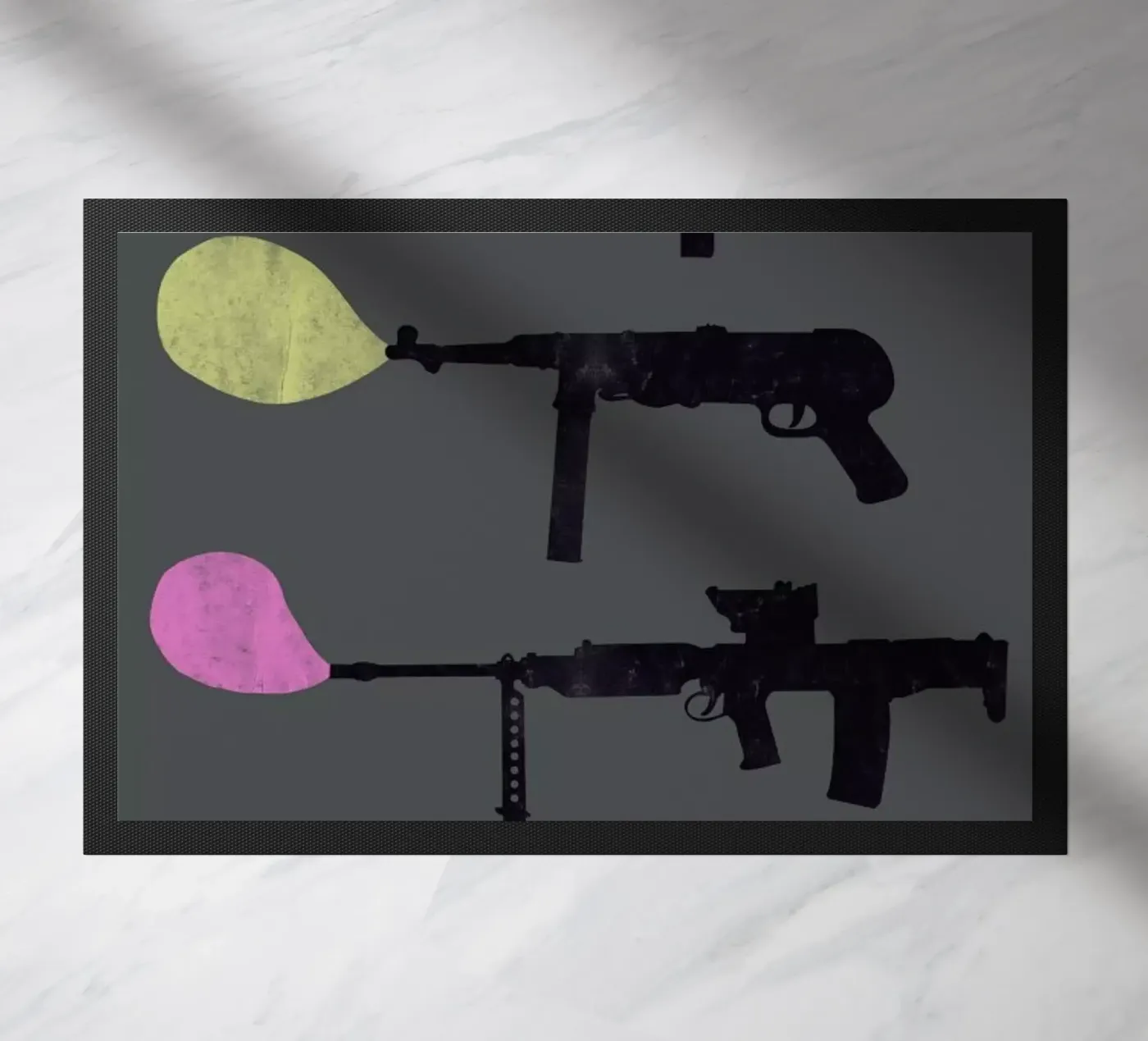 Bubble Guns doormat by Tobe Fonseca