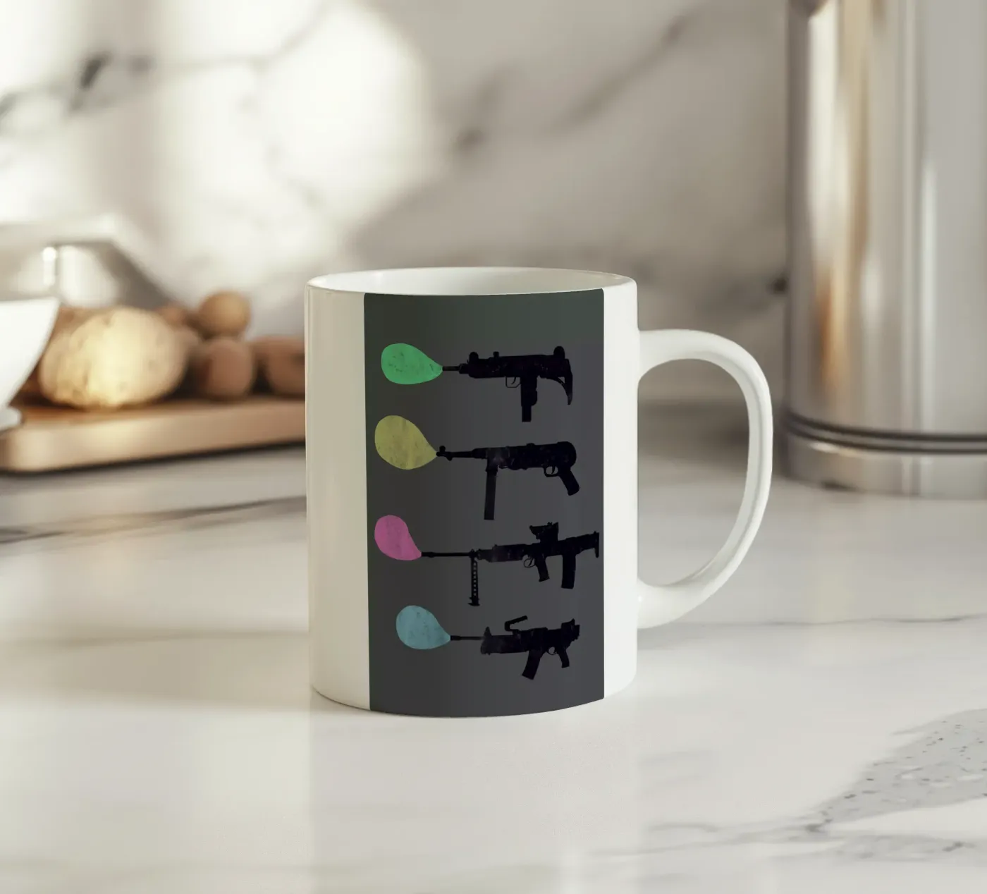 Bubble Guns ceramic mug by Tobe Fonseca