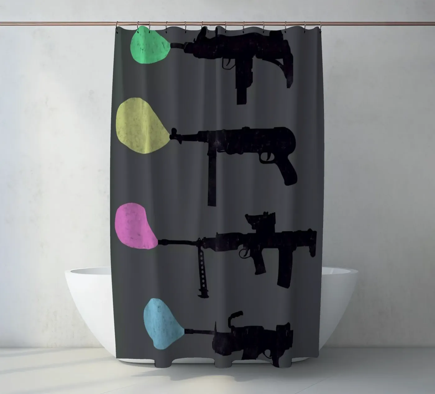 Bubble Guns Duschvorhang von Tobe Fonseca