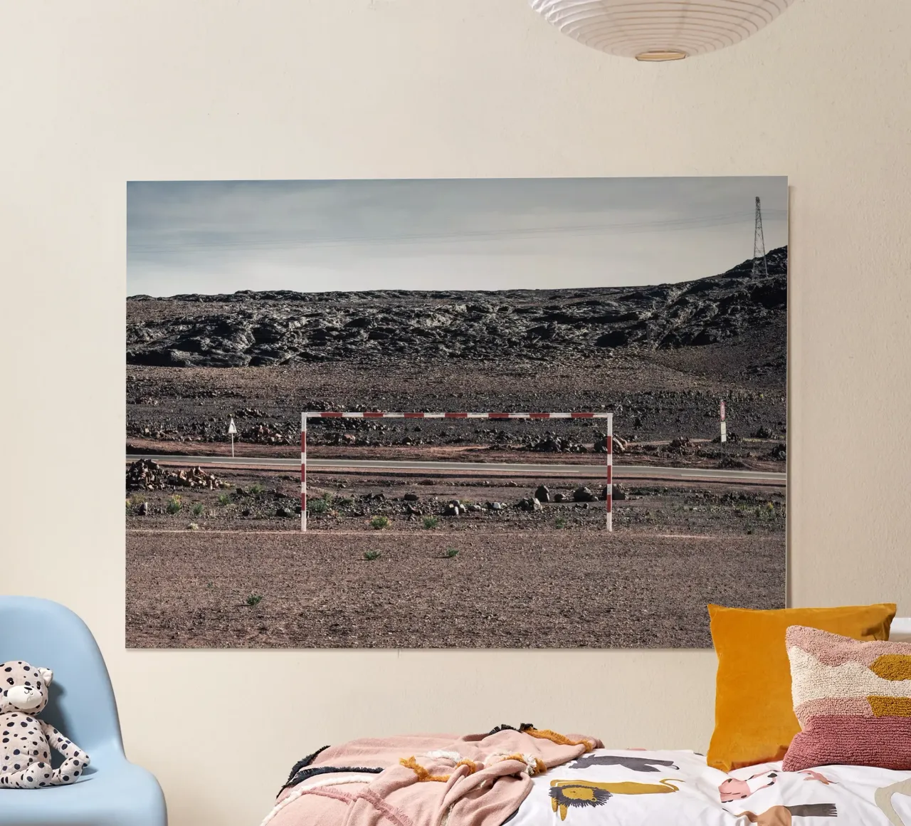 Mania Football Courts 1 Tazentout (Morocco) poster con telaio in legno da Mania Print Collection