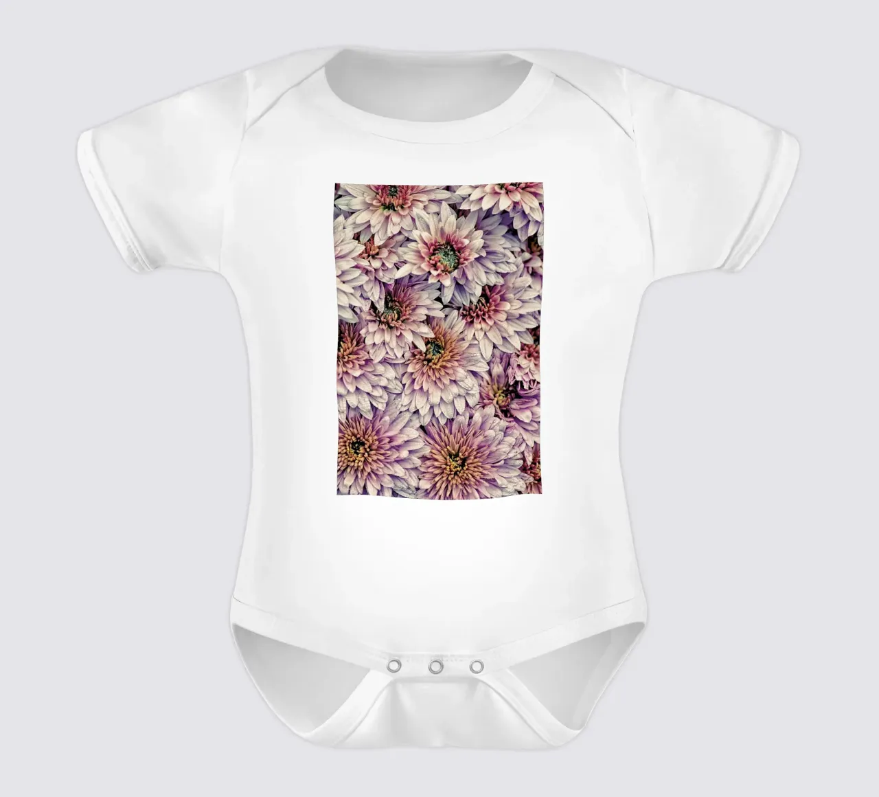 Wheeping Chrysanthemums body neonato maniche corte da Curious Collections by Marielle Leenders