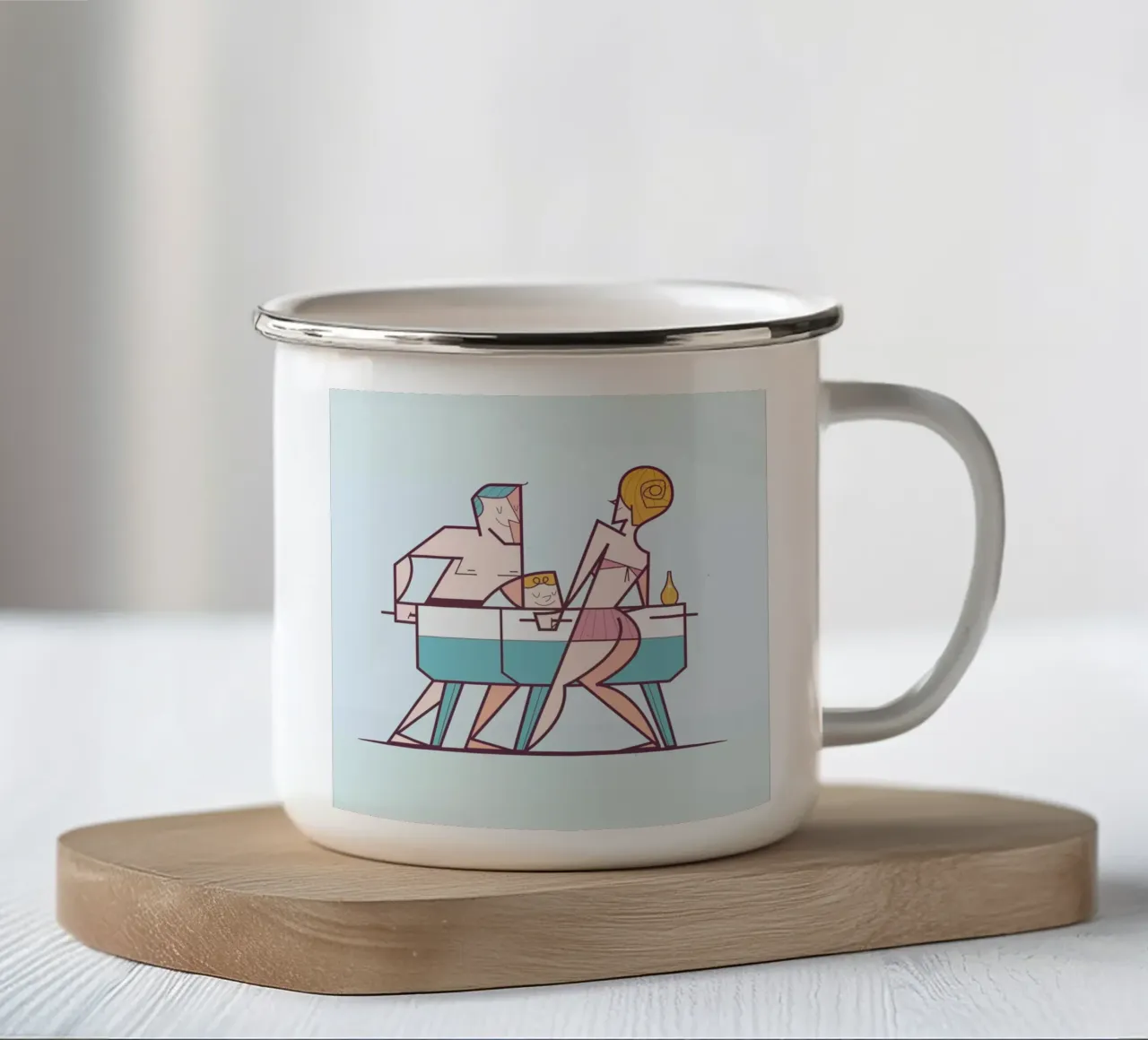 Biliardino tazza in smalto da Ale Giorgini