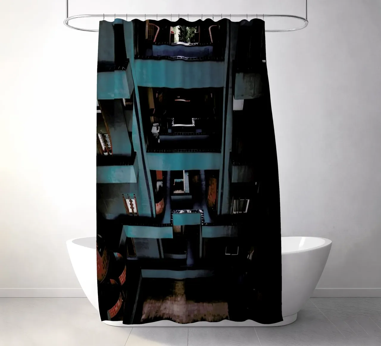 Walden Tetris tenda da doccia da Chris Abatzis