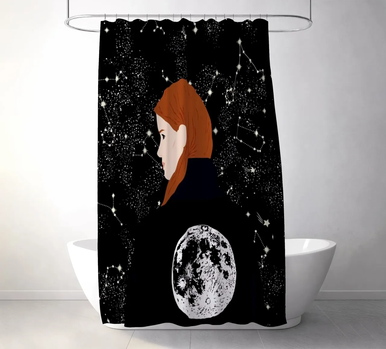 Back to the Moon tenda da doccia da Céleste Wallaert
