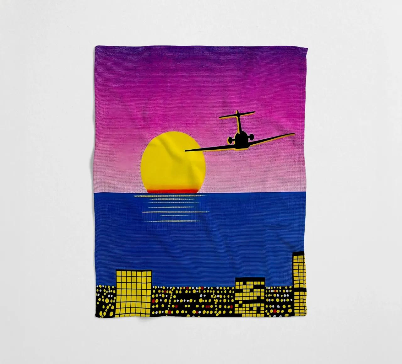 Hiroshi Nagai - Air Plane Art fleece blanket by Perdana shop