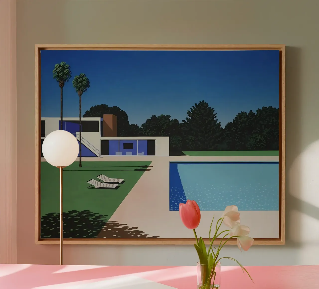 Zwembad - Hiroshi Nagai canvas met Baklijst van Perdana shop