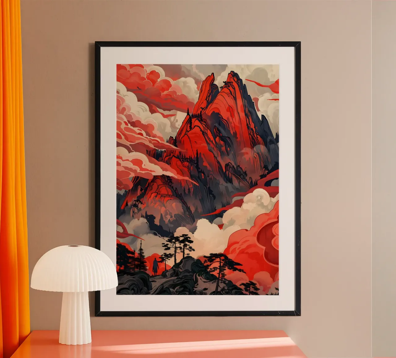 Paesaggio d'epoca poster con telaio in plastica da Wanderlust Vibes