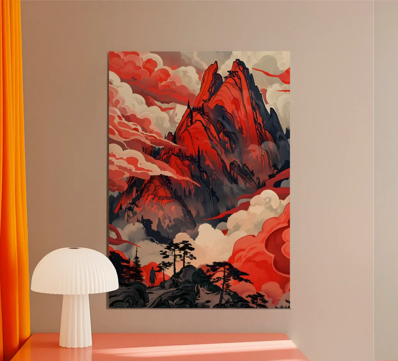 Paesaggio d'epoca poster con telaio in plastica da Wanderlust Vibes