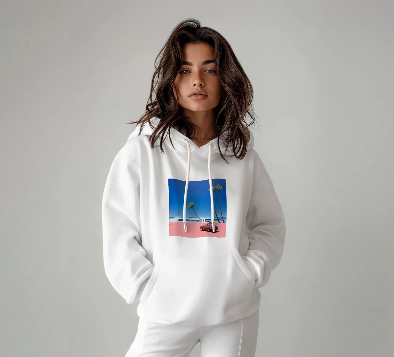 Rilassarsi sulla spiaggia - Hiroshi Nagai felpa con cappuccio da Perdana shop