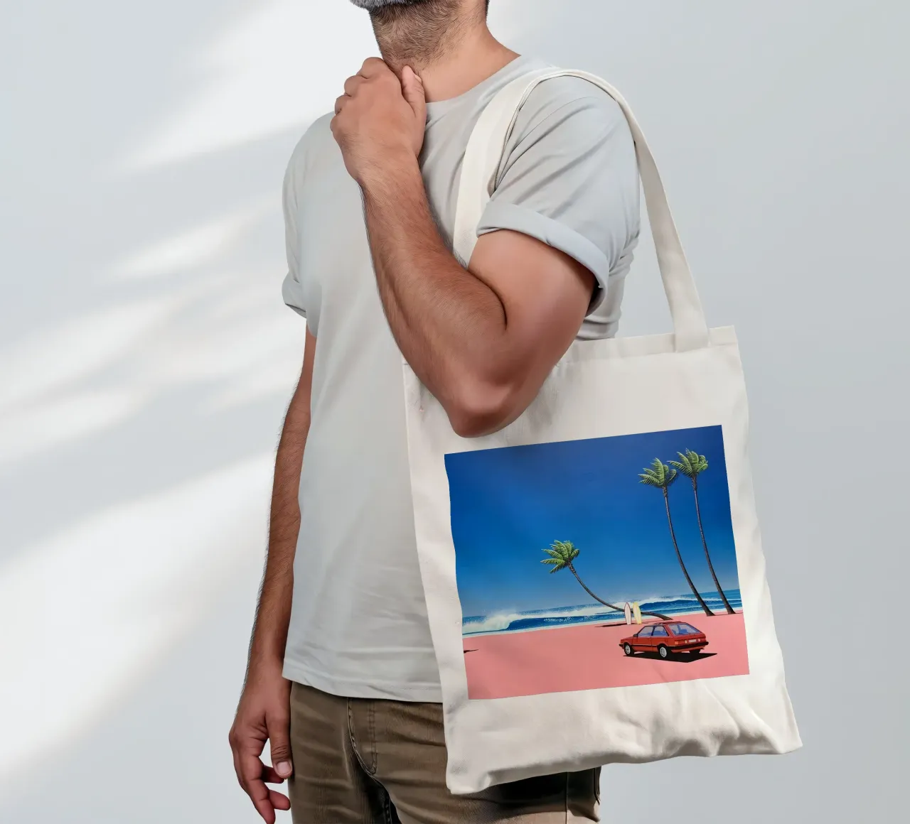 Rilassarsi sulla spiaggia - Hiroshi Nagai borsa in juta da Perdana shop
