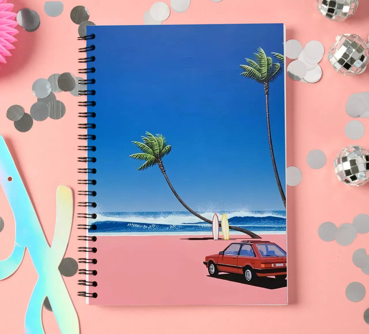 Relaxing on the beach - Hiroshi Nagai spiral notebook by Perdana shop