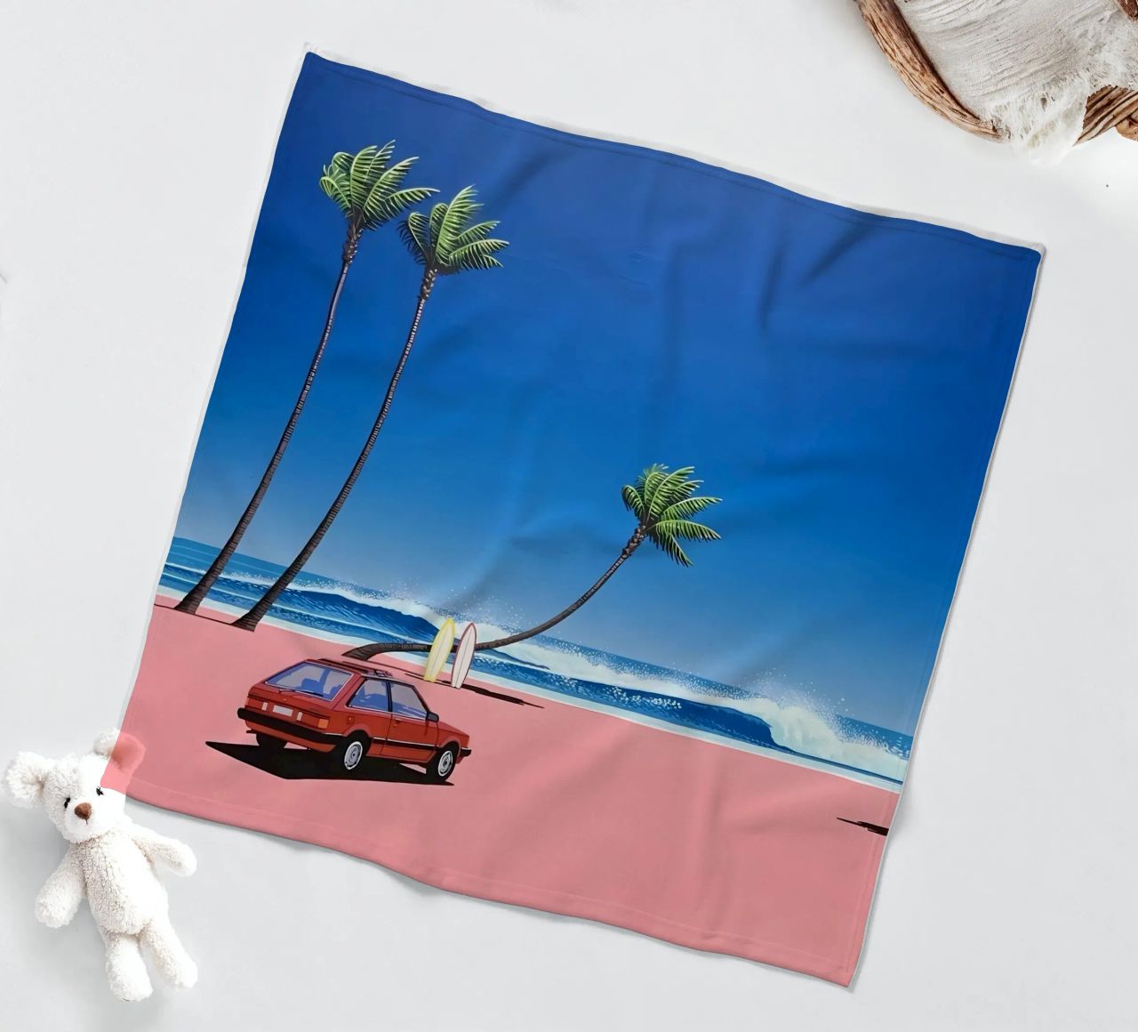 Rilassarsi sulla spiaggia - Hiroshi Nagai coperta in pile da Perdana shop