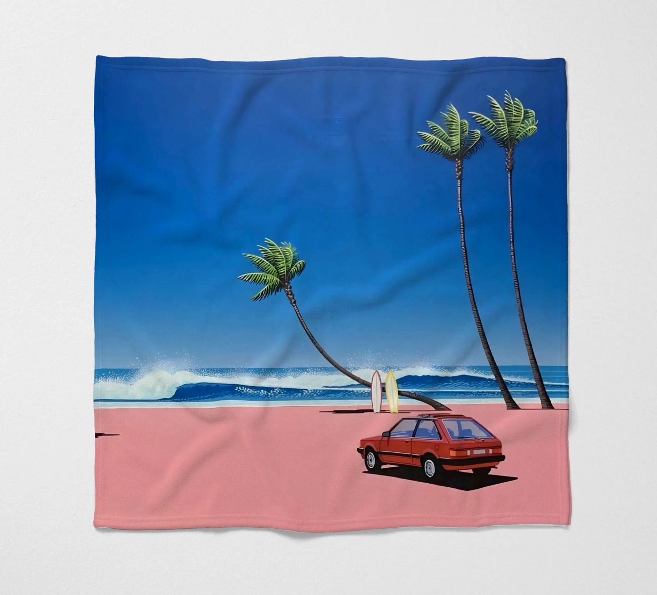 Rilassarsi sulla spiaggia - Hiroshi Nagai coperta in pile da Perdana shop