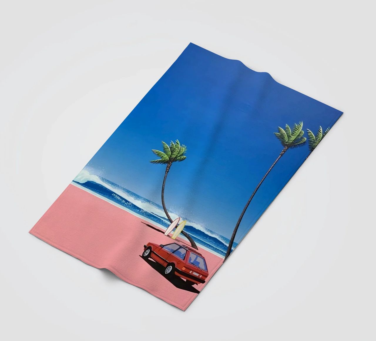 Rilassarsi sulla spiaggia - Hiroshi Nagai coperta in pile da Perdana shop