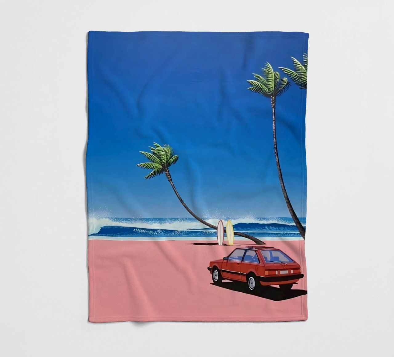 Rilassarsi sulla spiaggia - Hiroshi Nagai coperta in pile da Perdana shop