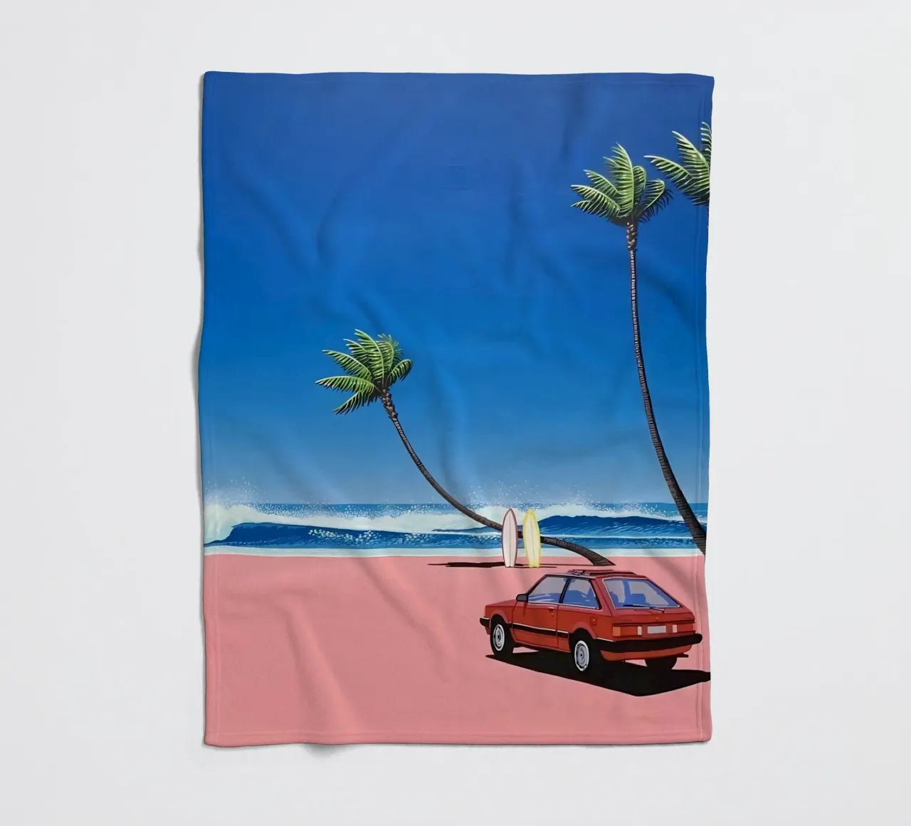 Rilassarsi sulla spiaggia - Hiroshi Nagai coperta in pile da Perdana shop