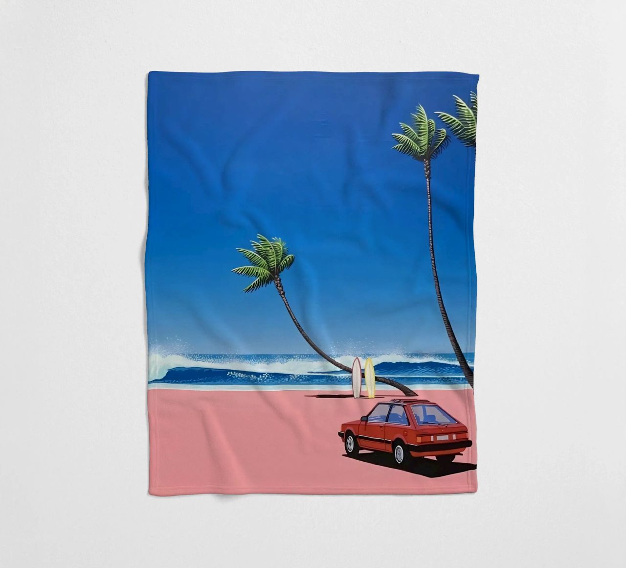 Rilassarsi sulla spiaggia - Hiroshi Nagai coperta in pile da Perdana shop