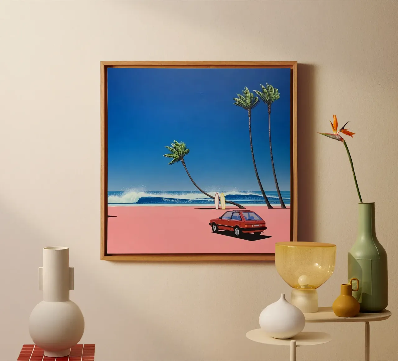 Relaxing on the beach - Hiroshi Nagai canvas by Perdana shop