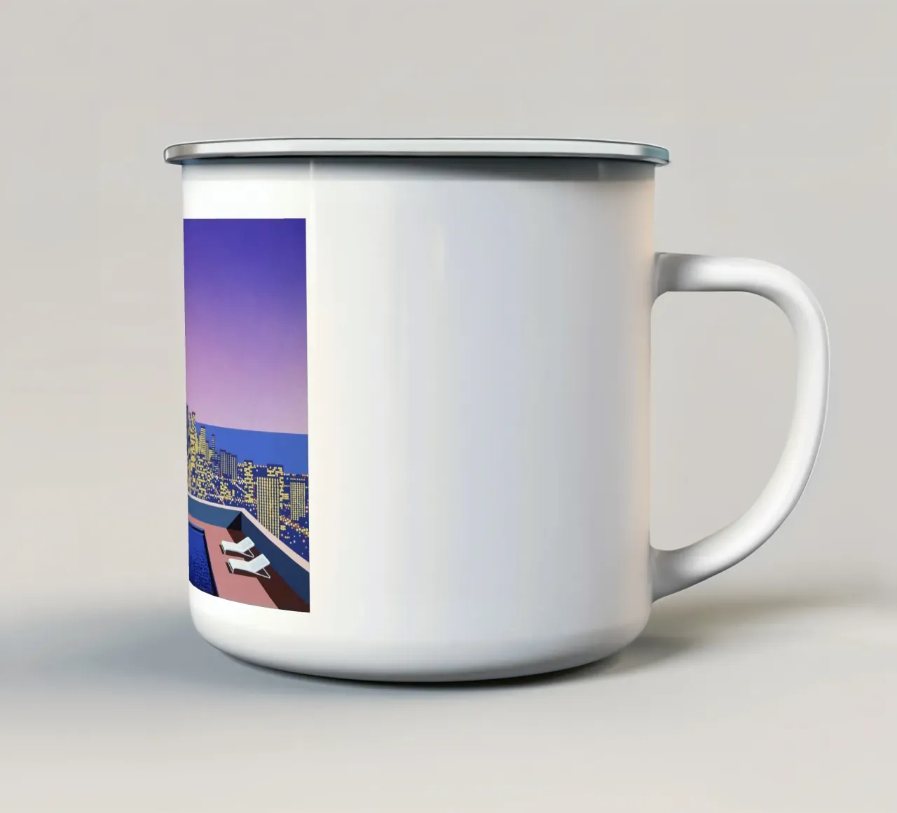 Piscina a cielo aperto - Hiroshi Nagai tazza in smalto da Perdana shop