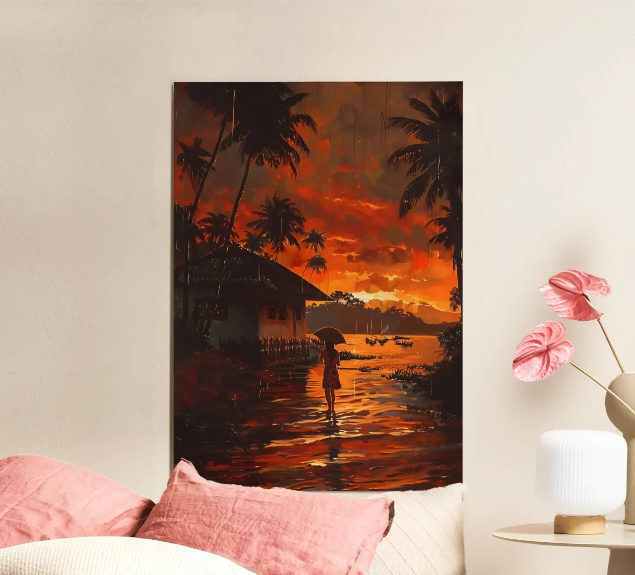 Paesaggio d'epoca poster con telaio in alluminio da Wanderlust Vibes