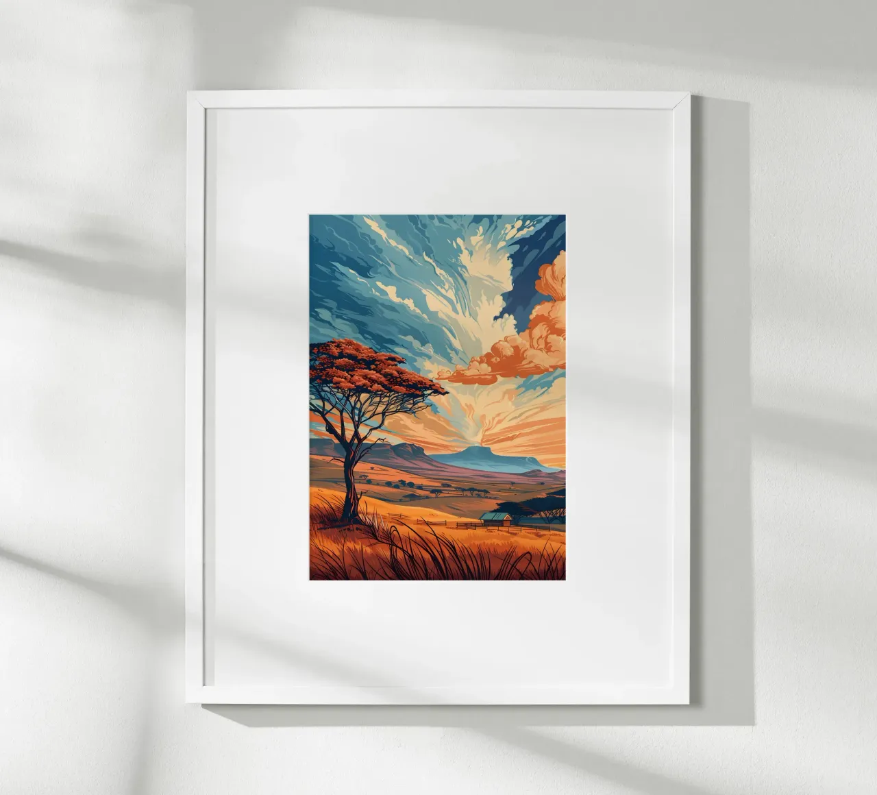 Paesaggio d'epoca poster con telaio in alluminio da Wanderlust Vibes