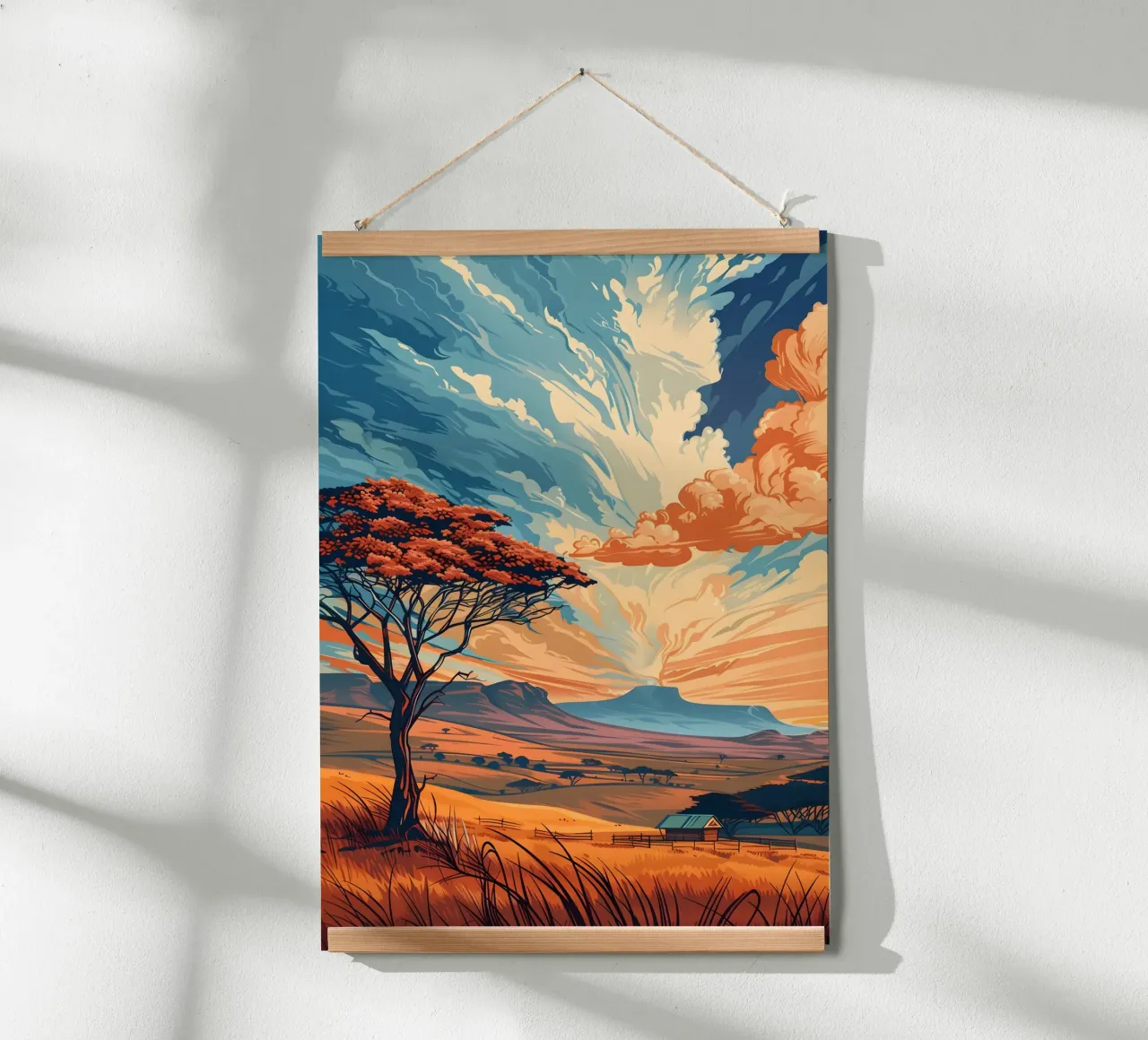 Paesaggio d'epoca poster con telaio in alluminio da Wanderlust Vibes